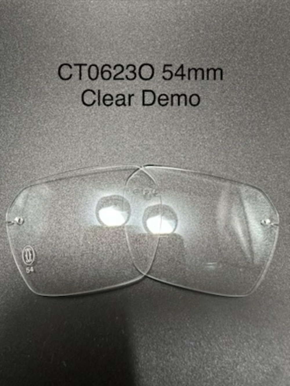 Clear Demo Replacement Lenses for Cartier CT0623O 54mm Eyeglasses Brand New